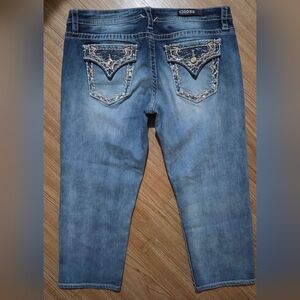 VIGOSS Heritage Rhinestone Bling Capris Womens Size 14 Length 21"